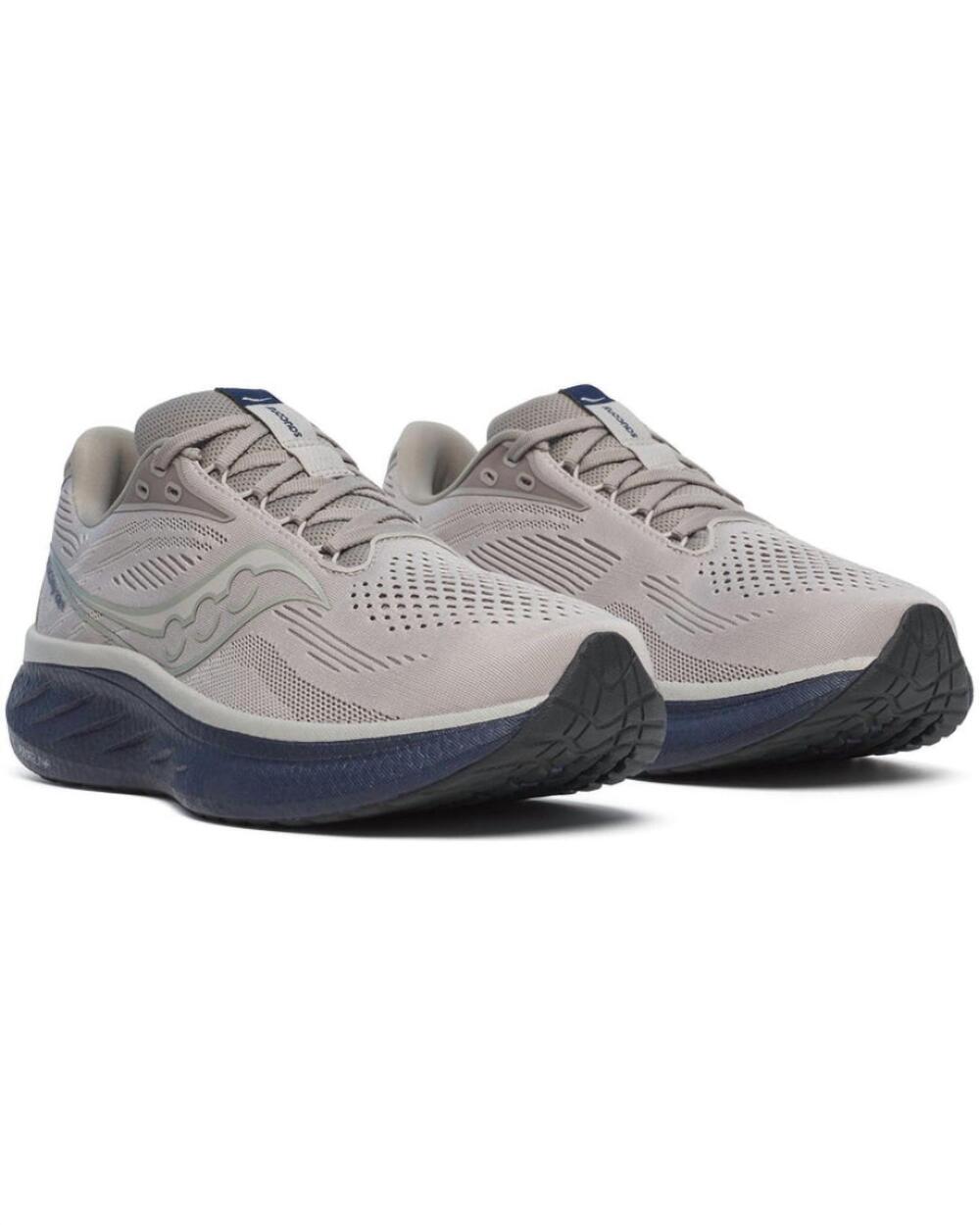 NEW SAUCONY men's ride 18 shoes in dove/navy